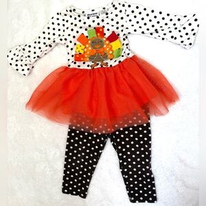 Blueberi Boulevard Orange Tulle Turkey Polka Dot Costume